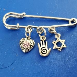 Stroller Pin with Judaica Charms